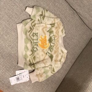 Kids 'Future King' Plush Crewneck Sweatshirt - Green/Cream